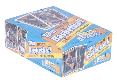 1992-93 Topps Basketball Series 2 Unopened 36 Pack Wax Box - Possible Shaquille ONeal and Michael Jordan Topps Gold Cards